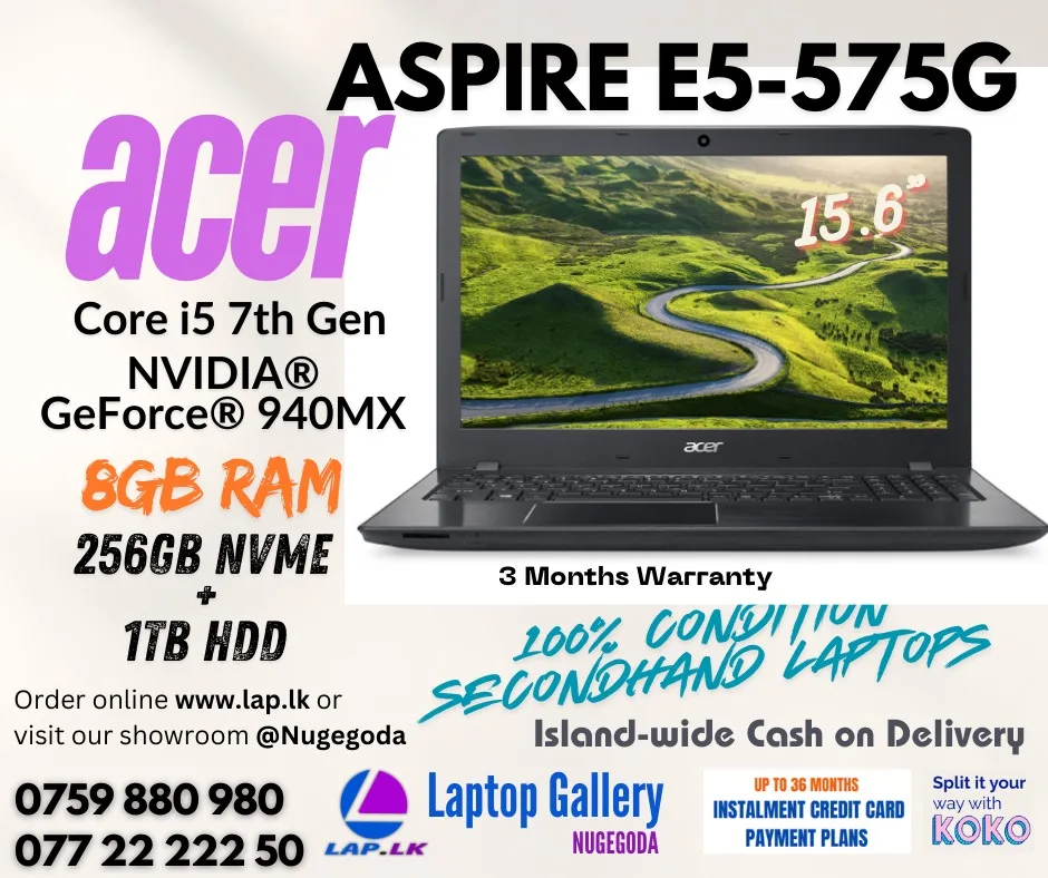 Acer Aspire E5-575G | Core i5-7th Gen | NVIDIA® GeForce® 940MX
