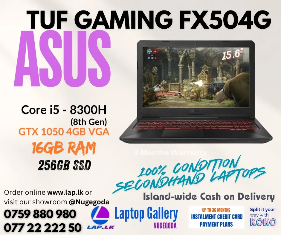 ASUS TUF Gaming FX504G (Core i5 8300H 8th Gen) (GTX 1050 4GB VGA